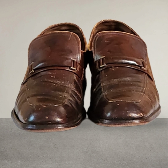 Men Vintage Leather Brown Loafers By Florsheim Size 13B/Men Designer Loafers - Picture 4 of 12